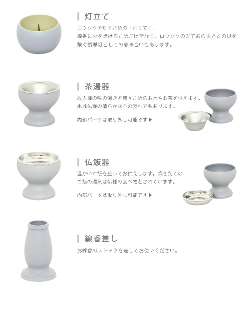 シンプル仏具セット エクリュ ブルーグレー の各仏具の意味②