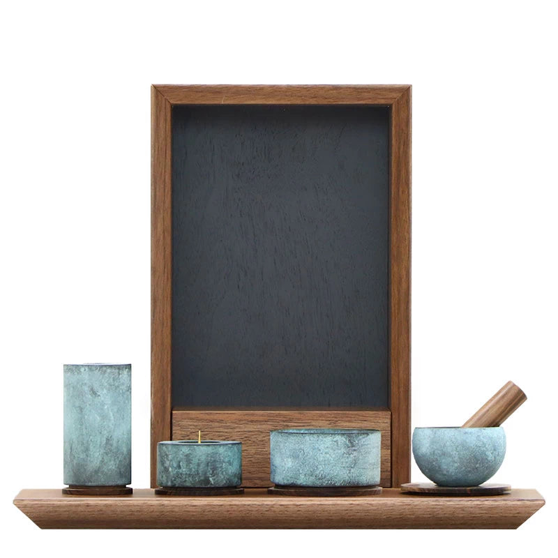 手元供養ステージ FLOAT ウォールナット×墨黒色メイン画像02