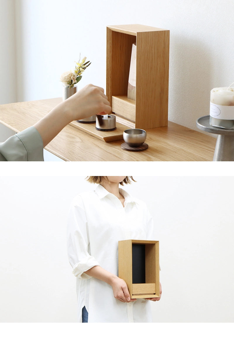 手元供養ステージ FLOAT オーク×墨黒色の使用イメージ