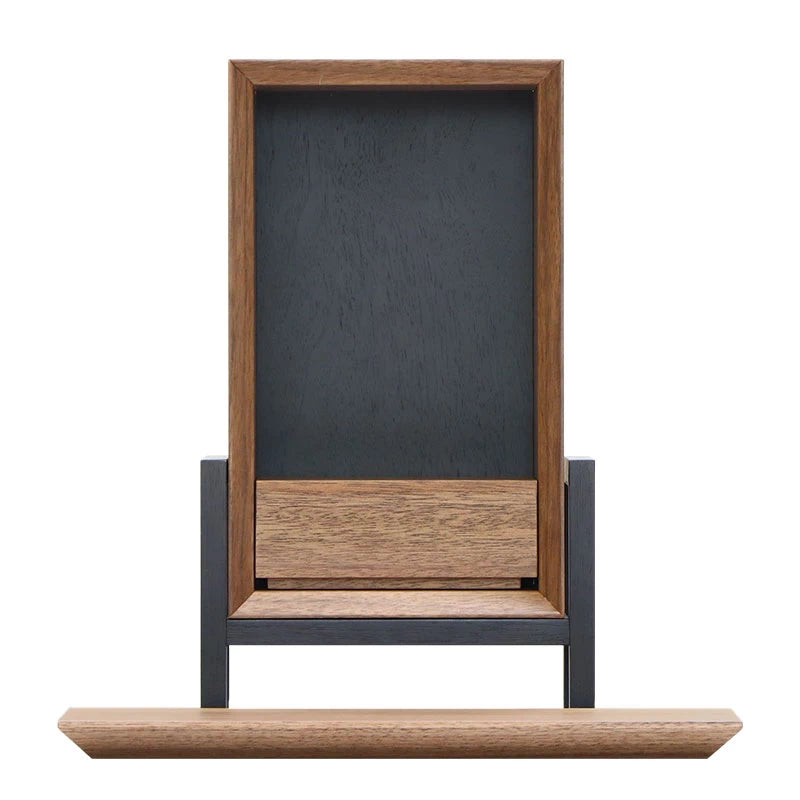 手元供養ステージ FLOAT 脚付きタイプ ウォールナット×墨黒色メイン画像01