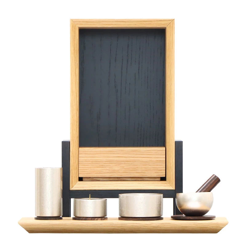 手元供養ステージ FLOAT 脚付きタイプ オーク×墨黒色メイン画像02