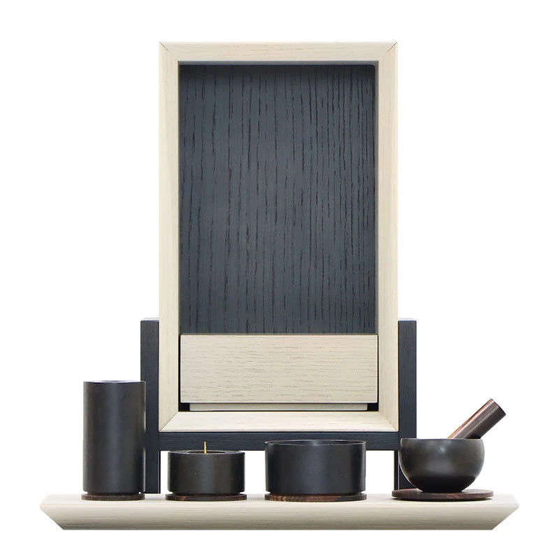 手元供養ステージ FLOAT 脚付きタイプ 錫色×墨黒色メイン画像02