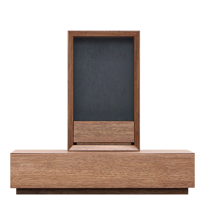 手元供養ステージ FLOAT 収納付きタイプ ウォールナット×墨黒色メイン画像01