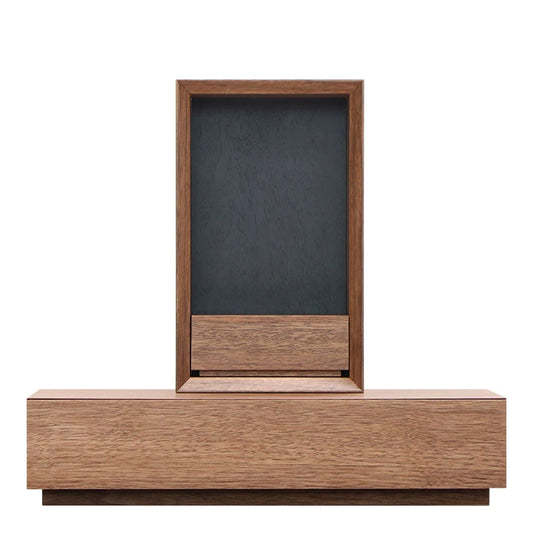 手元供養ステージ FLOAT 収納付きタイプ ウォールナット×墨黒色メイン画像01