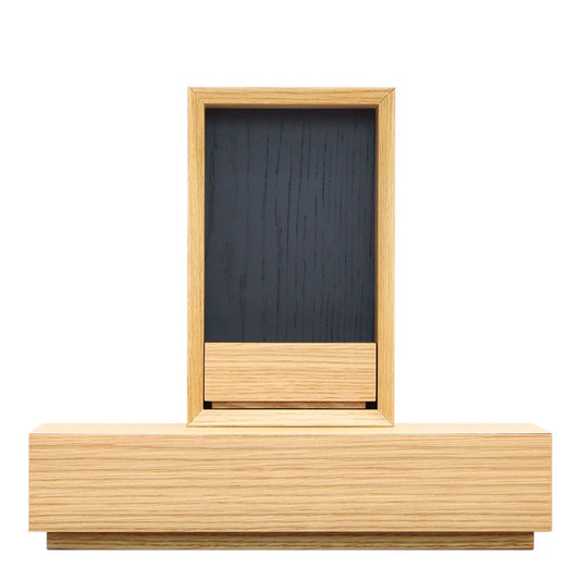 手元供養ステージ FLOAT 収納付きタイプ オーク×墨黒色メイン画像01