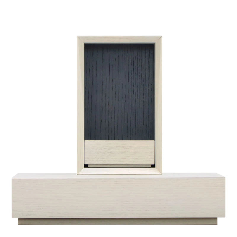 手元供養ステージ FLOAT 収納付きタイプ 錫色×墨黒色メイン画像01