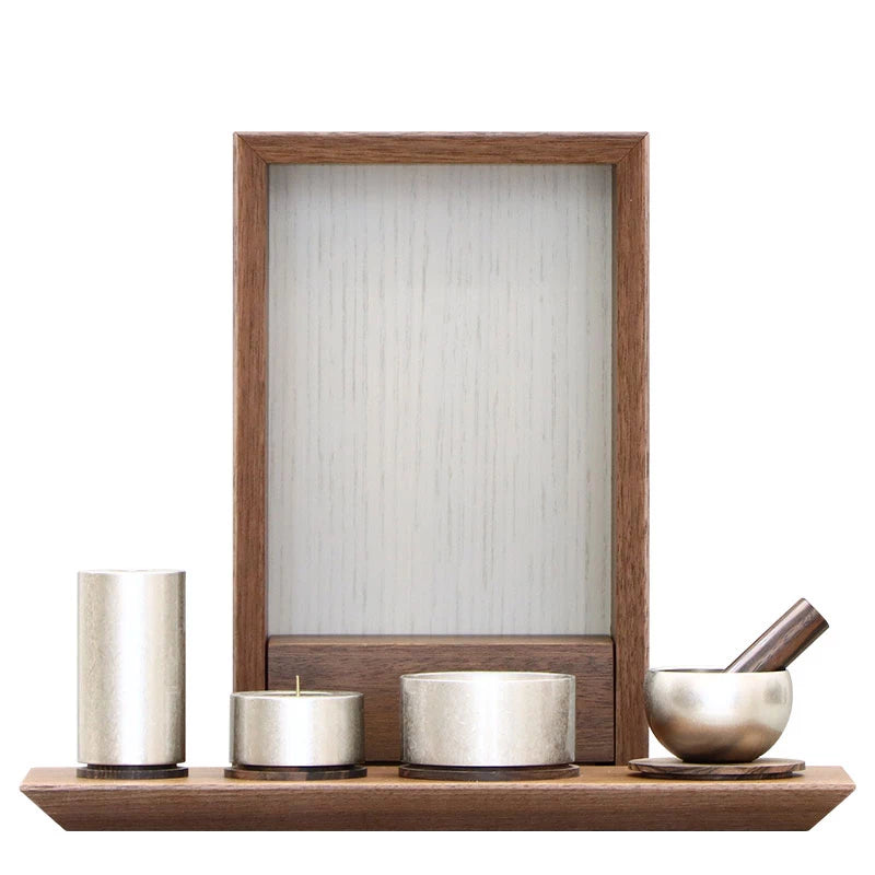 手元供養ステージ FLOAT ウォールナット×錫色メイン画像02