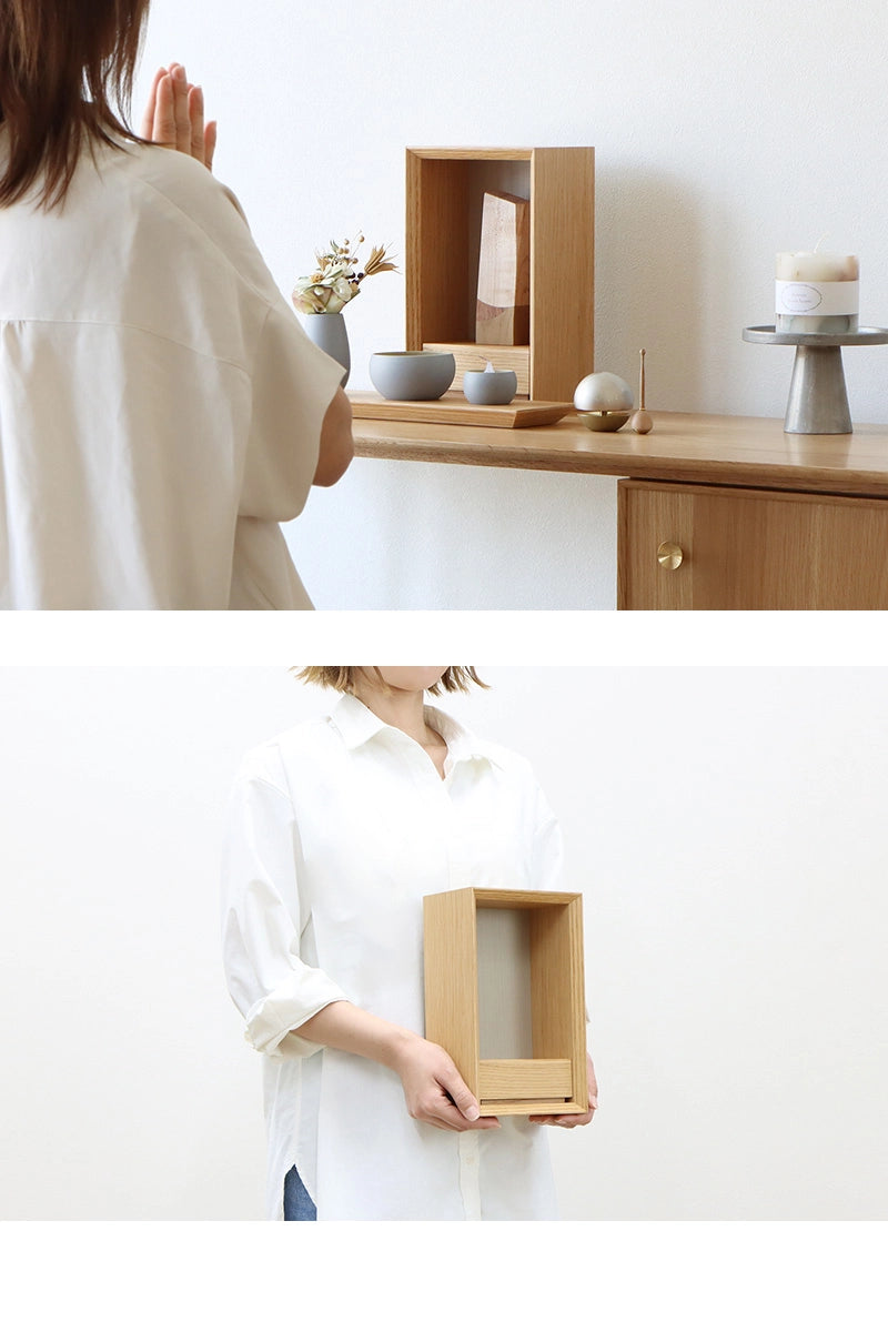 手元供養ステージ FLOAT オーク×錫色の使用イメージ