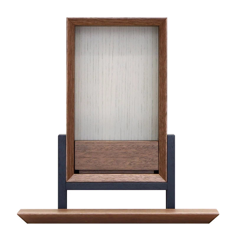 手元供養ステージ FLOAT 脚付きタイプ ウォールナット×錫色メイン画像01