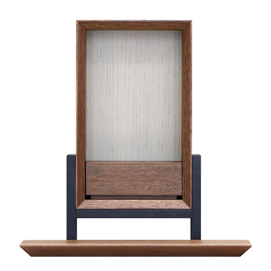 手元供養ステージ FLOAT 脚付きタイプ ウォールナット×錫色メイン画像01