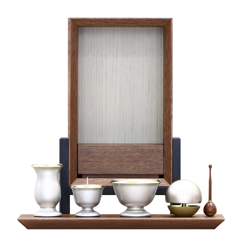 手元供養ステージ FLOAT 脚付きタイプ ウォールナット×錫色メイン画像02