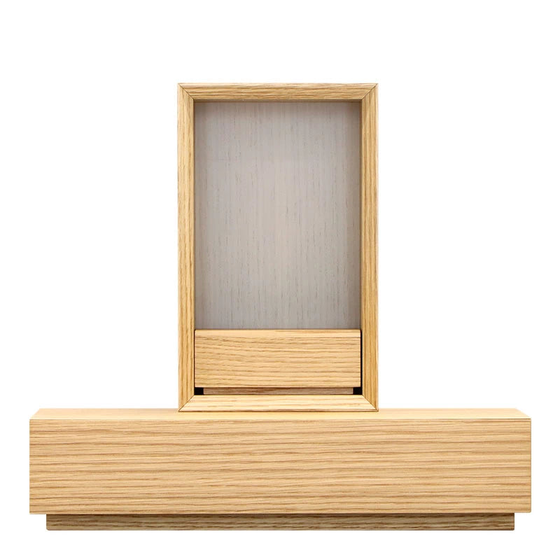 手元供養ステージ FLOAT 収納付きタイプ オーク×錫色メイン画像01