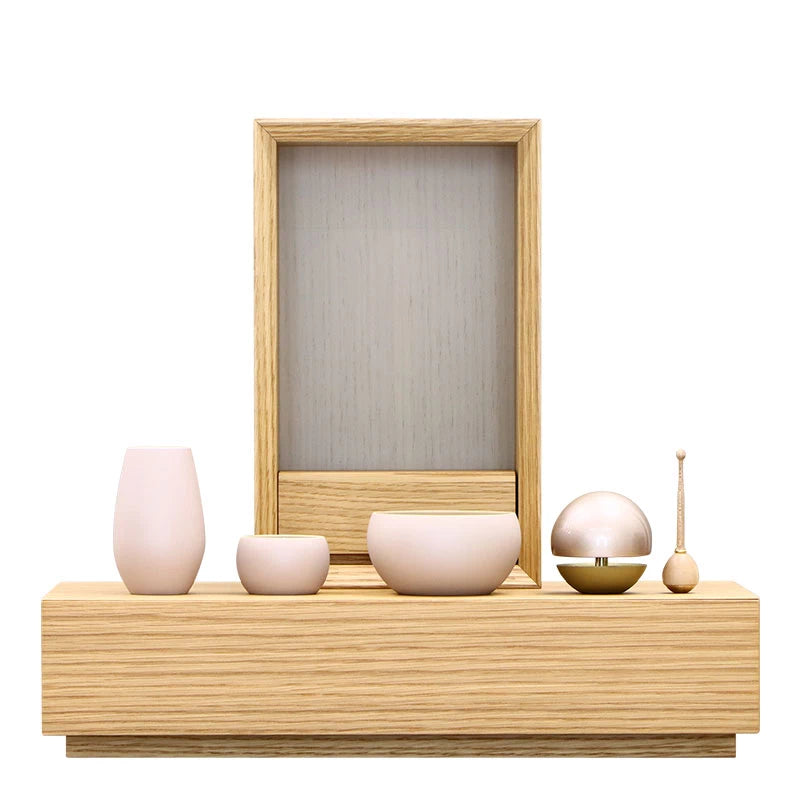 手元供養ステージ FLOAT 収納付きタイプ オーク×錫色メイン画像02