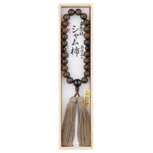 男性用念珠 シャム柿  22玉 茶水晶仕立 頭房メイン画像01