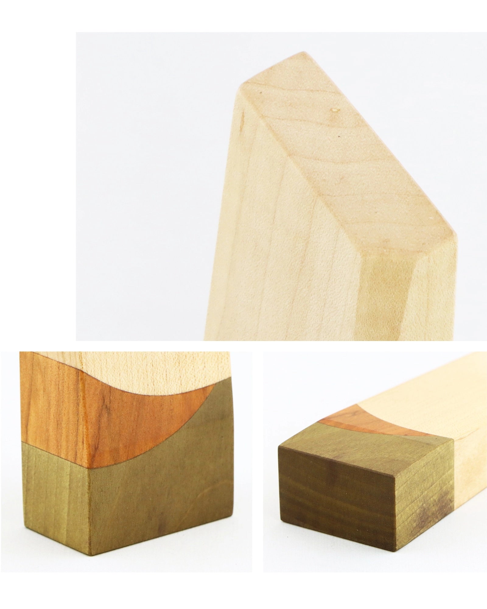 寄木の位牌「森音」メープル × チェリーの詳細アップ画像