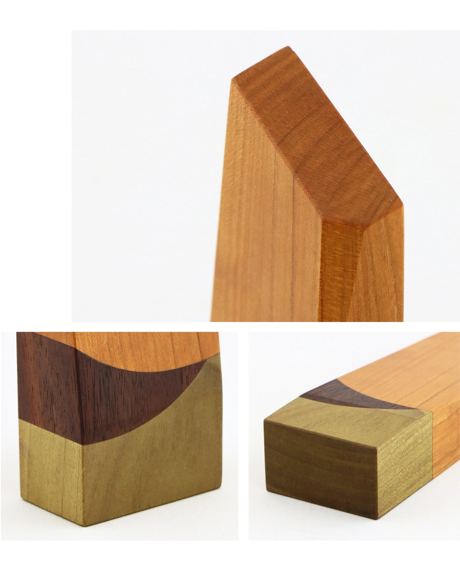 寄木の位牌「森音」チェリー × ウォールナットの詳細アップ画像