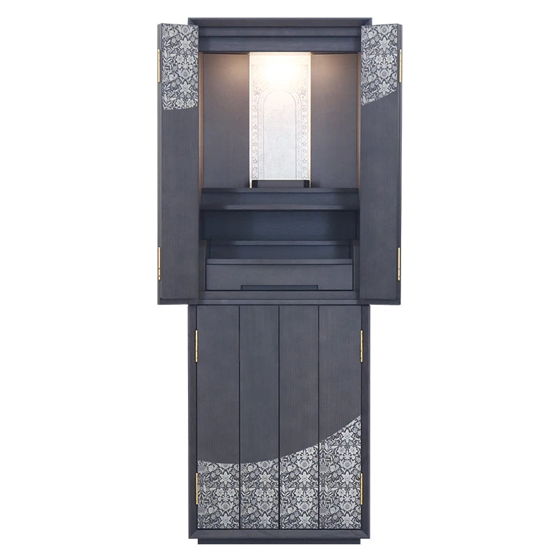 蒔絵仏壇 月箔 エデン 墨黒仕上げ 43号メイン画像01