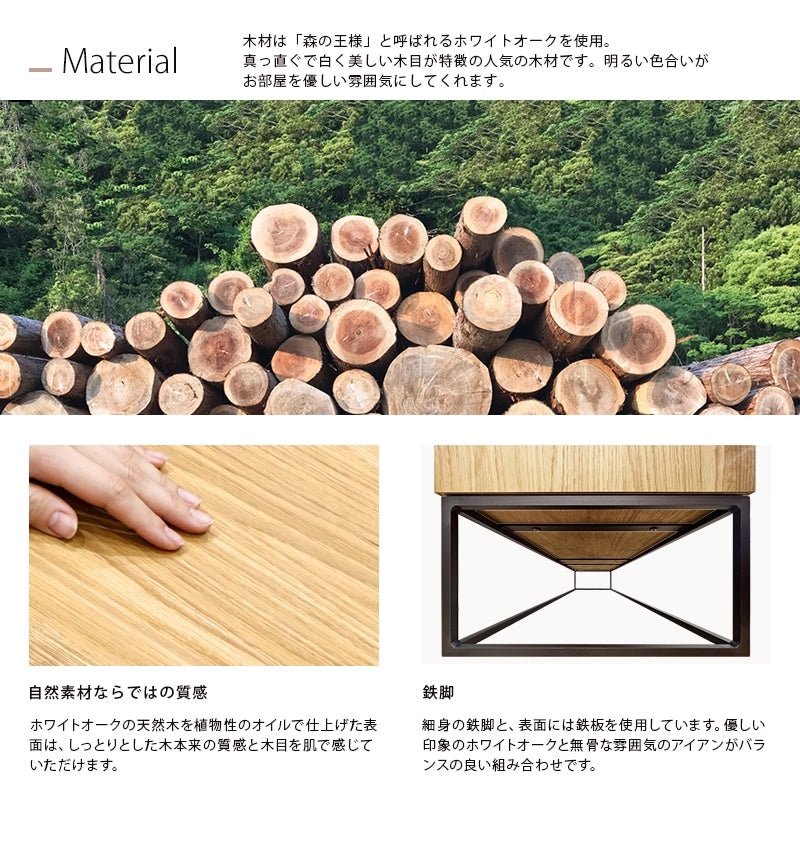 LAF リビングキャビネット 160 オーク 鉄脚＋鉄扉タイプ | 仏壇台