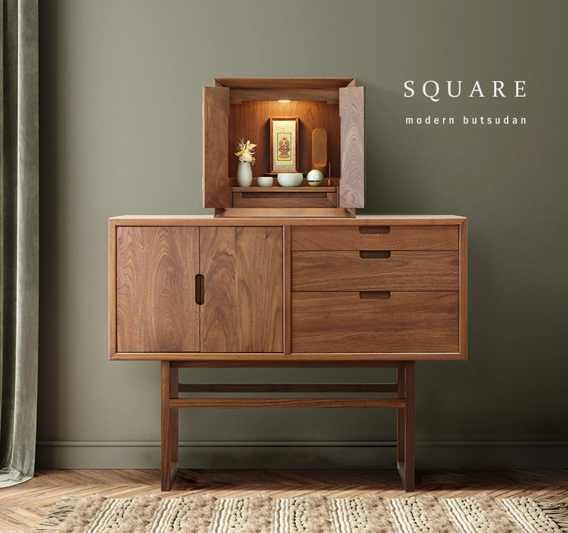 モダン仏壇 スクエア ウォールナット 15号 | お仏壇の通販