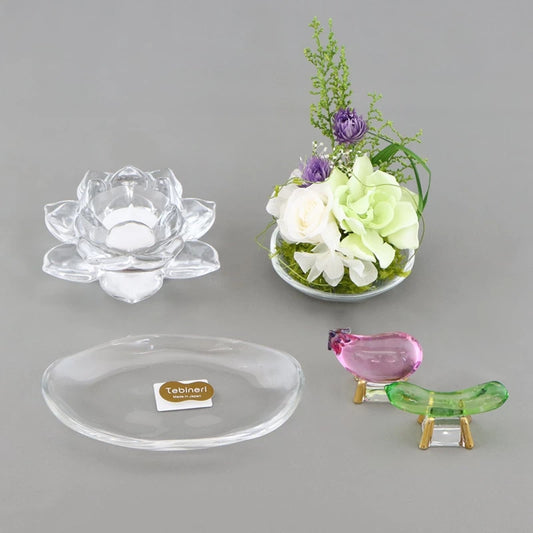 ガラスのお盆飾りセットメイン画像01