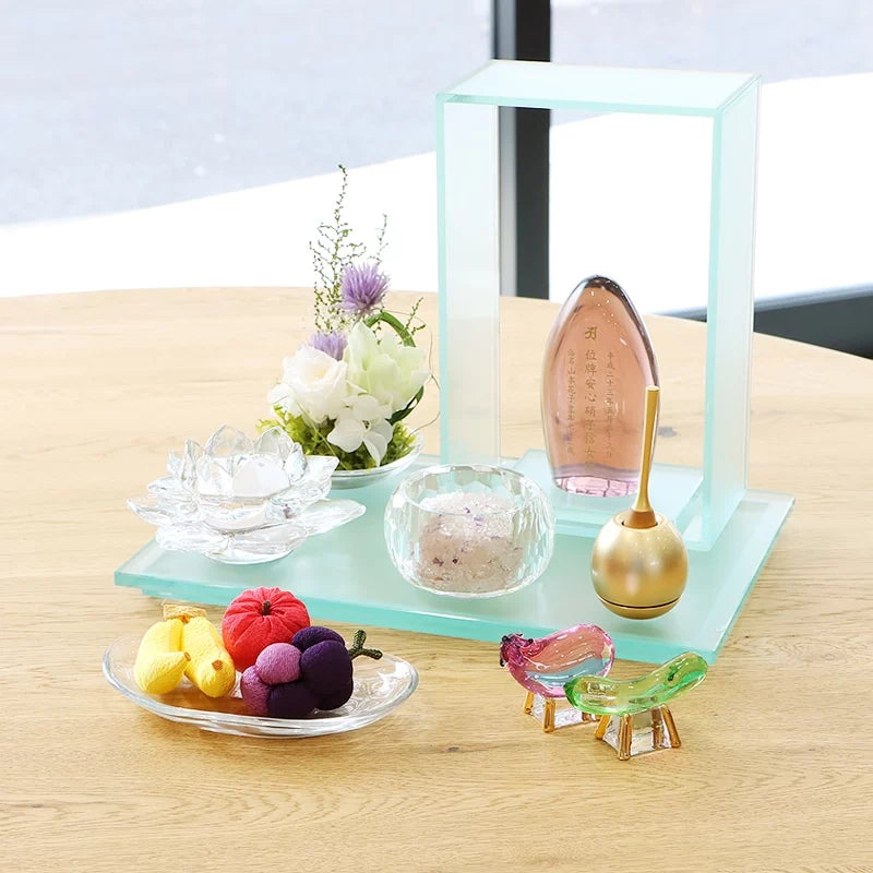 ガラスのお盆飾りセット | 仏具の通販 | インテリア仏壇 ルミエール