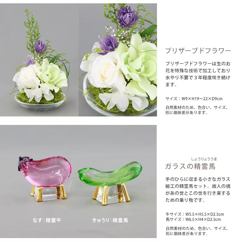 ガラスのお盆飾りセットの内容①