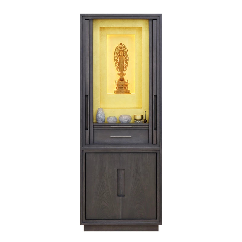 最高級仏壇 白虹A型 墨黒 台付タイプメイン画像02