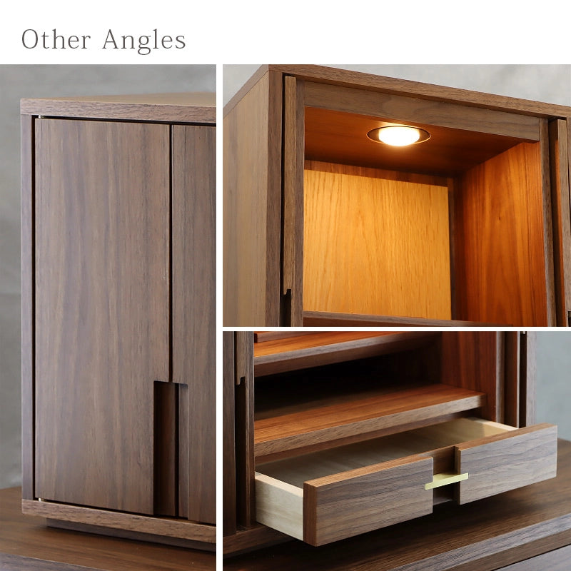 モダン仏壇 TSUDOU ウォールナット×オークの様々なアングル画像