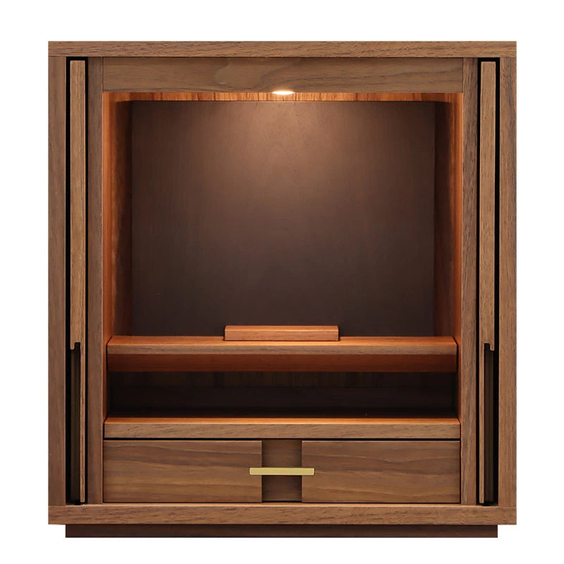 モダン仏壇 TSUDOU ウォールナット×墨黒色のサムネイル画像