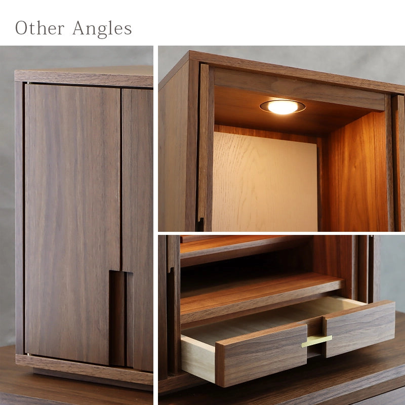 モダン仏壇 TSUDOU ウォールナット×錫色の様々なアングル画像