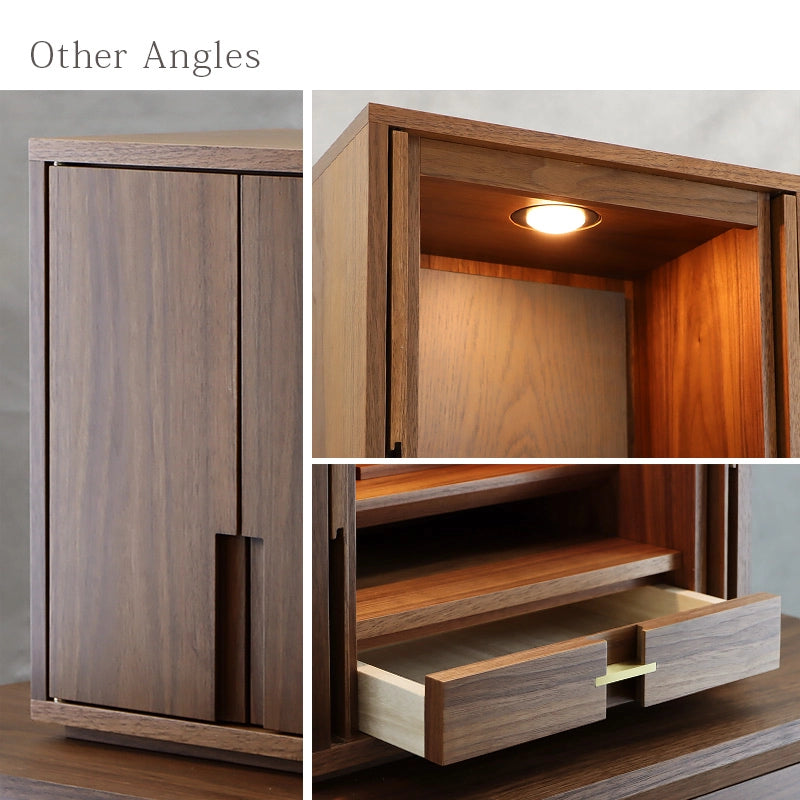 モダン仏壇 TSUDOU ウォールナット×神代色の様々なアングル画像