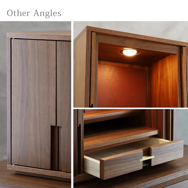 モダン仏壇 TSUDOU ウォールナット×海老茶の様々なアングル画像