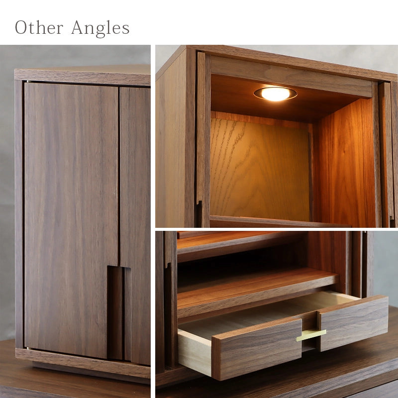 モダン仏壇 TSUDOU ウォールナット×老竹色の様々なアングル画像