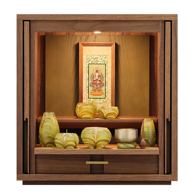 モダン仏壇 TSUDOU ウォールナット×老竹色 | お仏壇の通販