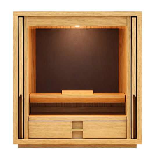 モダン仏壇 TSUDOU オーク×墨黒色のサムネイル画像