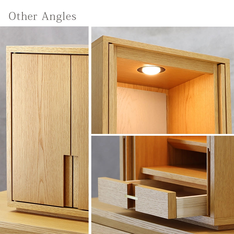 モダン仏壇 TSUDOU オーク×錫色の様々なアングル画像