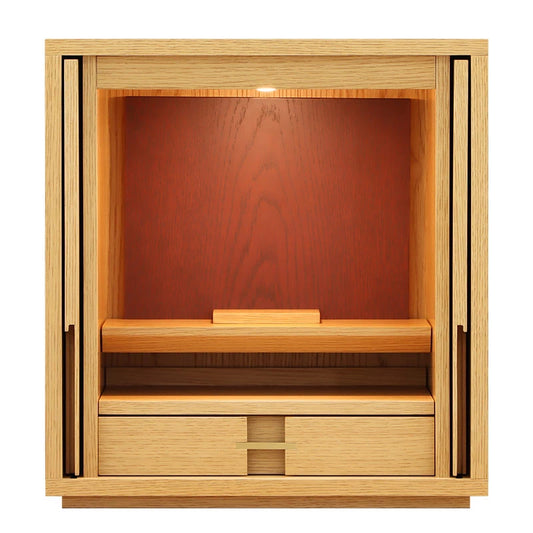 モダン仏壇 TSUDOU オーク×海老茶のサムネイル画像