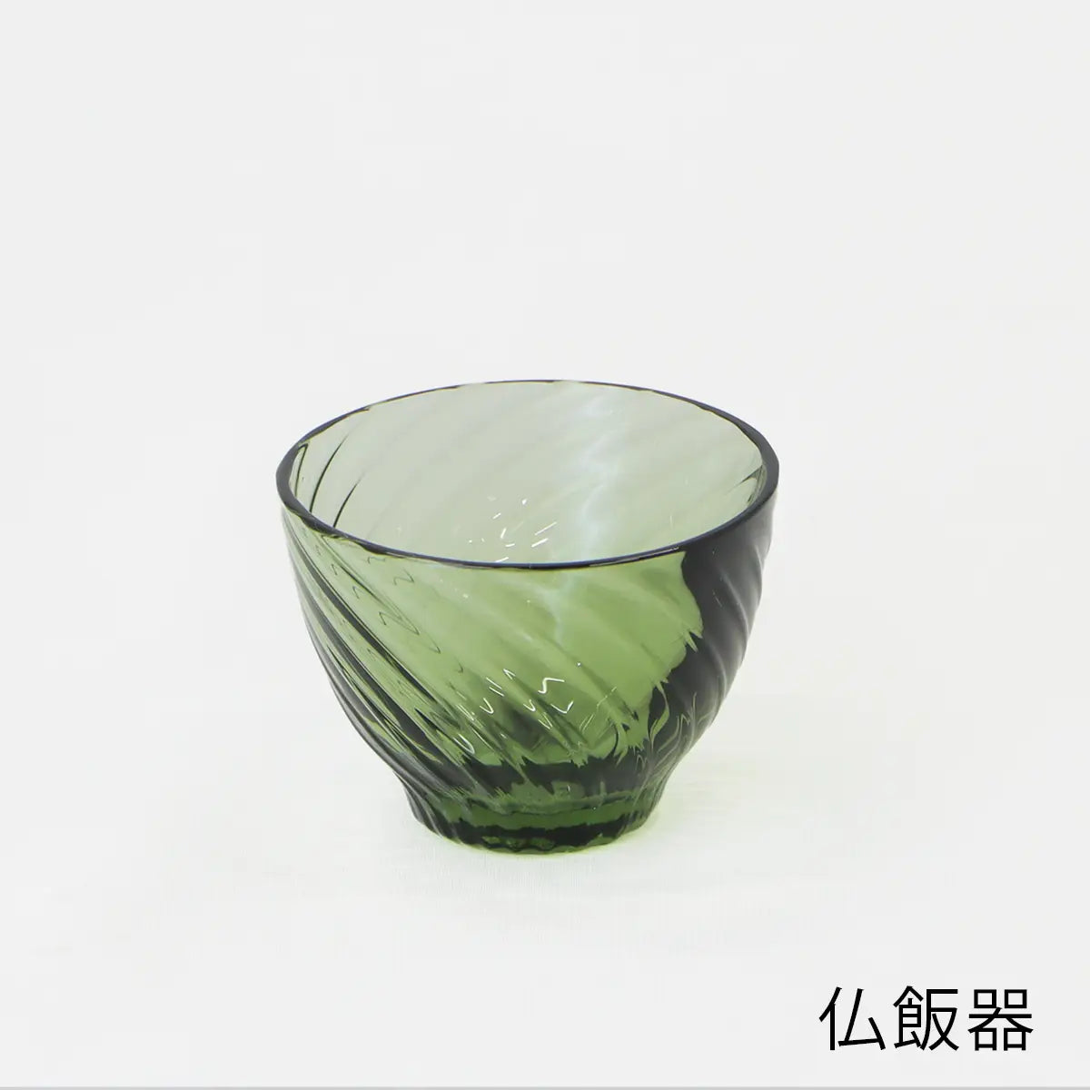 ガラス仏具 流彩 モスグリーンの仏飯器