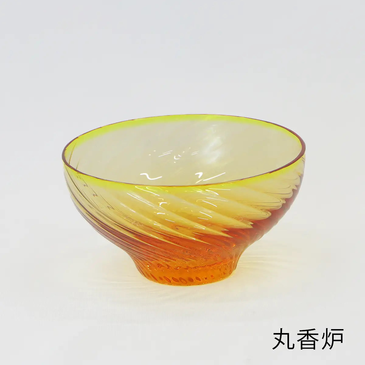 ガラス仏具 流彩 アンバーの丸香炉