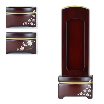 シンプル唐木回出位牌 駿河蒔絵 紫檀 マット仕上げのメイン画像