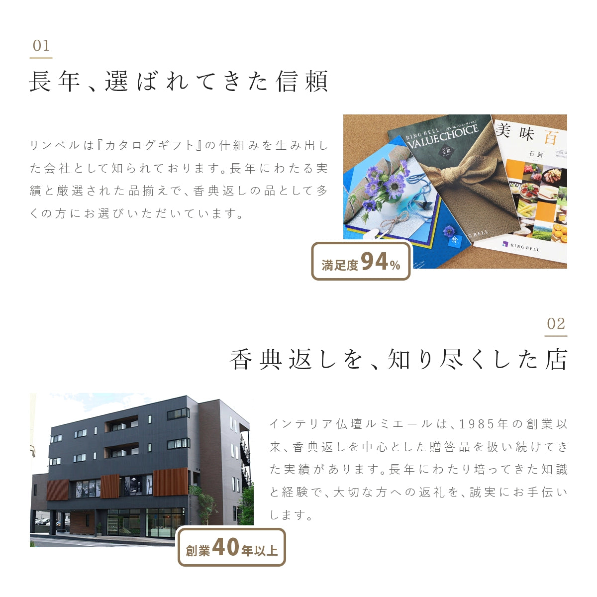 リンベル カタログギフト リンベルとルミエールの実績