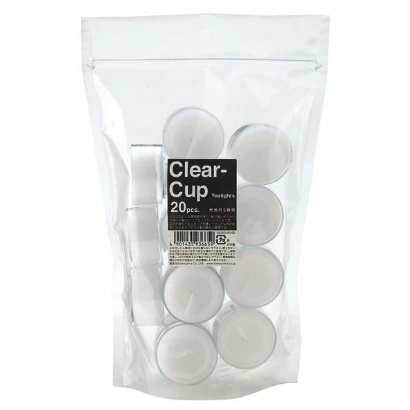 替えローソク 「クリアカップティーライト 20ヶ」 (袋入) ◆カメヤマローソク◆メイン画像01