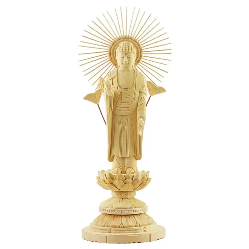 桧木仏像 丸台座 東立弥陀 【浄土真宗東】メイン画像01