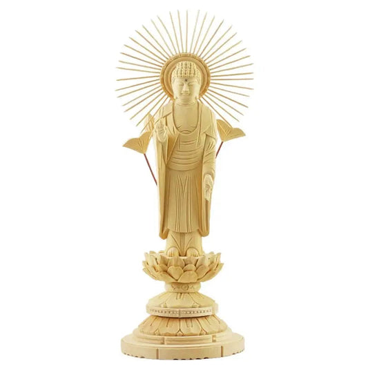 桧木仏像 丸台座 東立弥陀 【浄土真宗東】メイン画像01