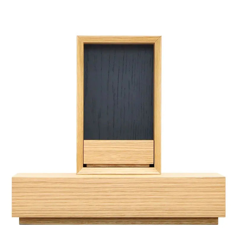 手元供養ステージ FLOAT 収納付きタイプ オーク×墨黒色メイン画像01
