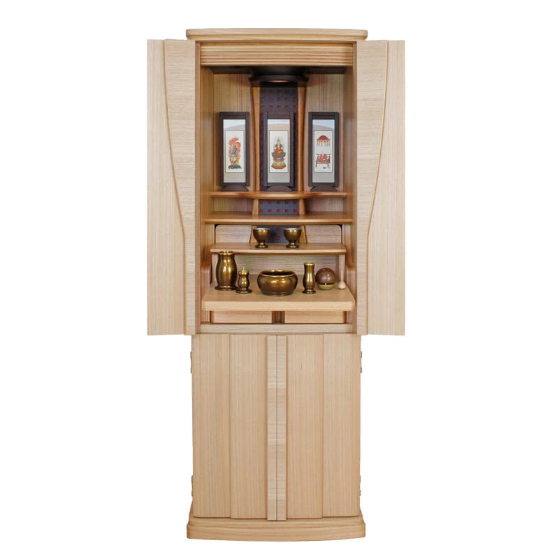 モダン仏壇 ポーロ タモ 台付タイプメイン画像02