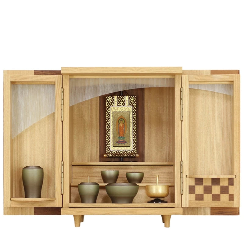 モダンミニ仏壇 夢SO タモ市松 13号メイン画像02