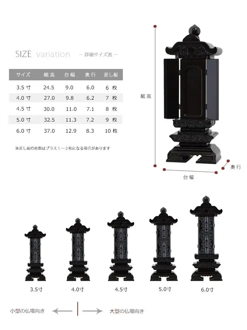 回出位牌 「雲二重回出 1間」 黒檀 | お位牌の通販 | インテリア仏壇
