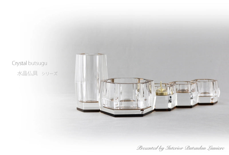 水晶仏具セット ブラウンの商品画像1枚目