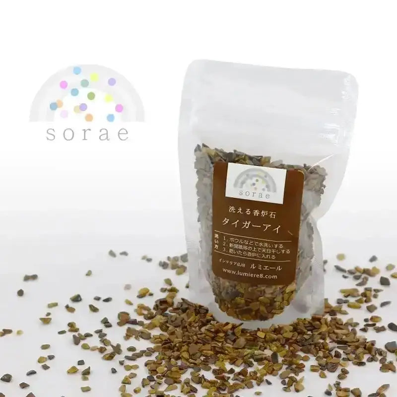 洗えて便利な香炉石「sorae」 タイガーアイ（虎目石）メイン画像01